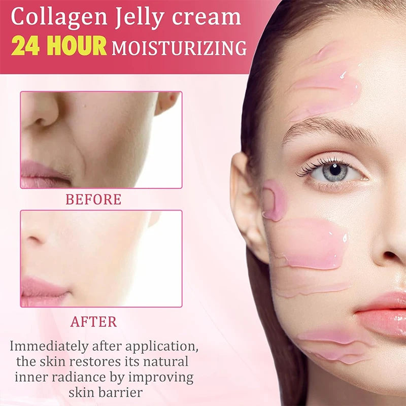 2025 New Collagen Jelly Cream Niacinamide Hydrolyzed Whitening Brightening Moisturizer Collagen Korean Skincare Products 3.88OZ.