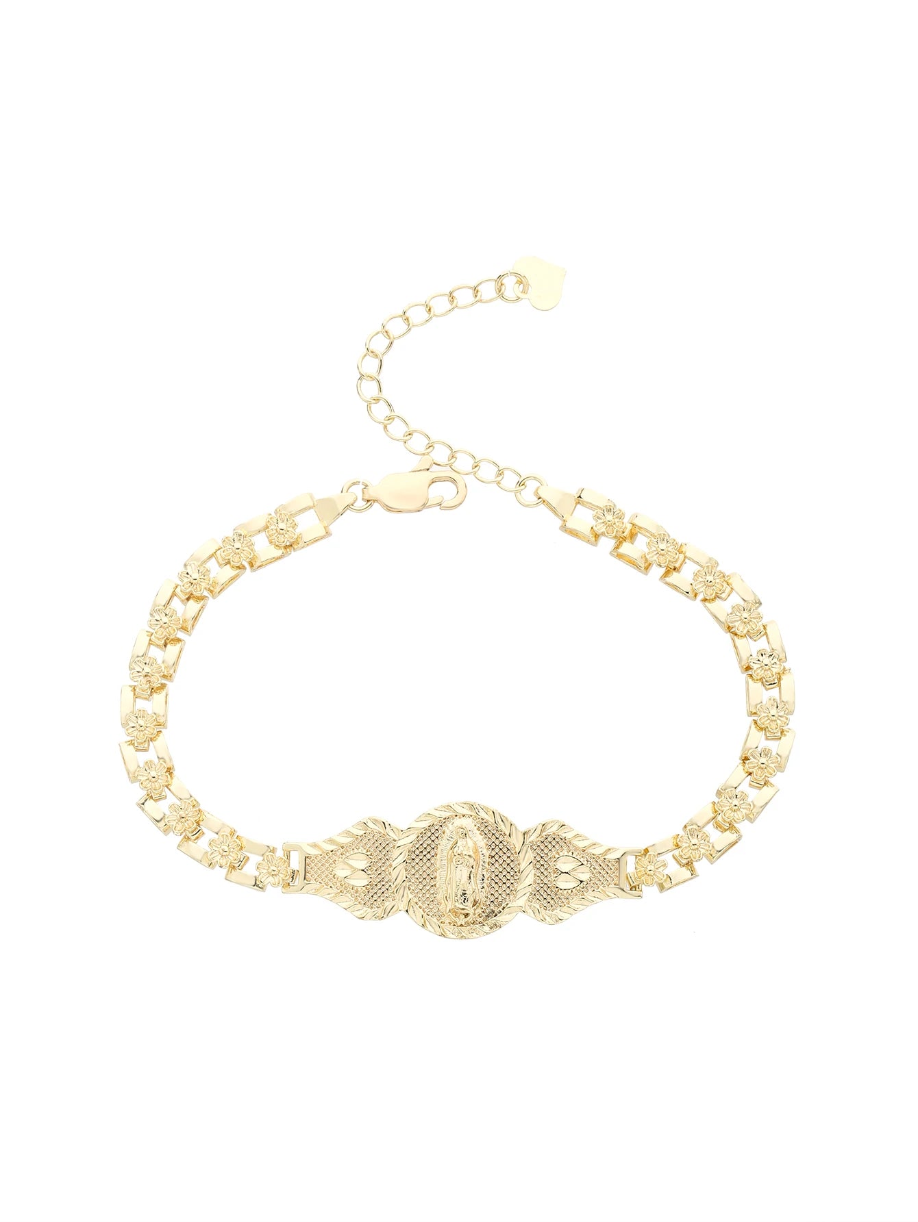 FanSibao Religious Jewelry Virgin Mary Lucky Woman Gold Bracelet Suitable for Parties and Weddings