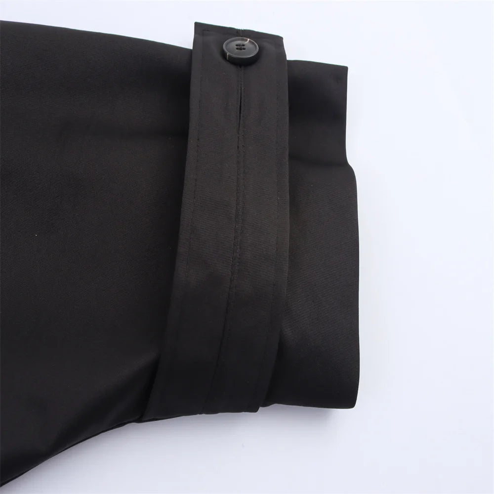 RARF autumn new European and American style hooded long sleeved lapel jacket single breasted trench coat short jacket