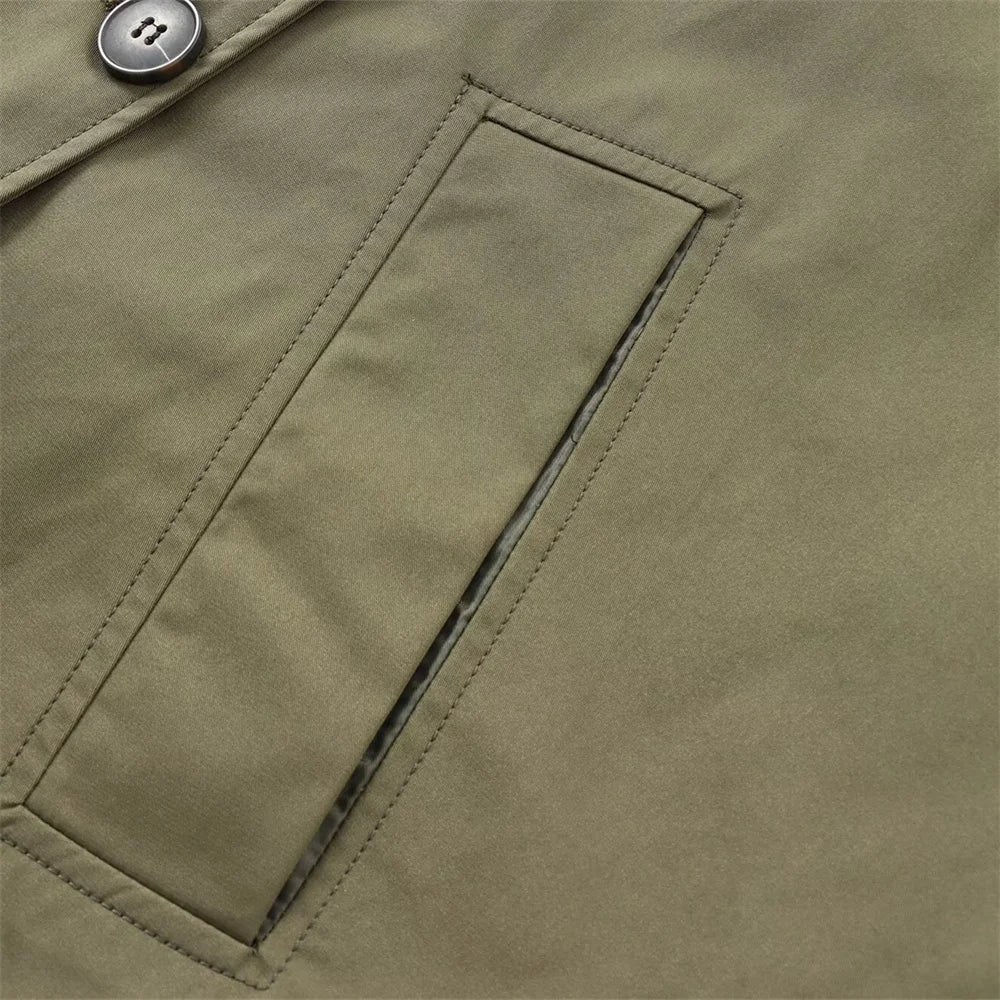 RARF autumn new European and American style hooded long sleeved lapel jacket single breasted trench coat short jacket