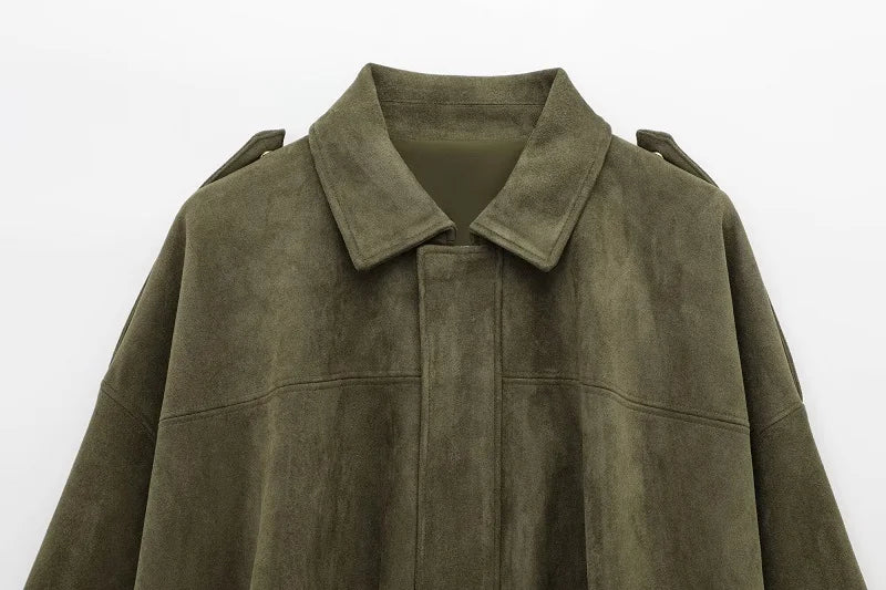 MUJER 2025 Suede Bomber Jackets for Women Outerwears Oversized Jacket Woman Streetwear Zip Women's Coats Padded Varsity Jackets