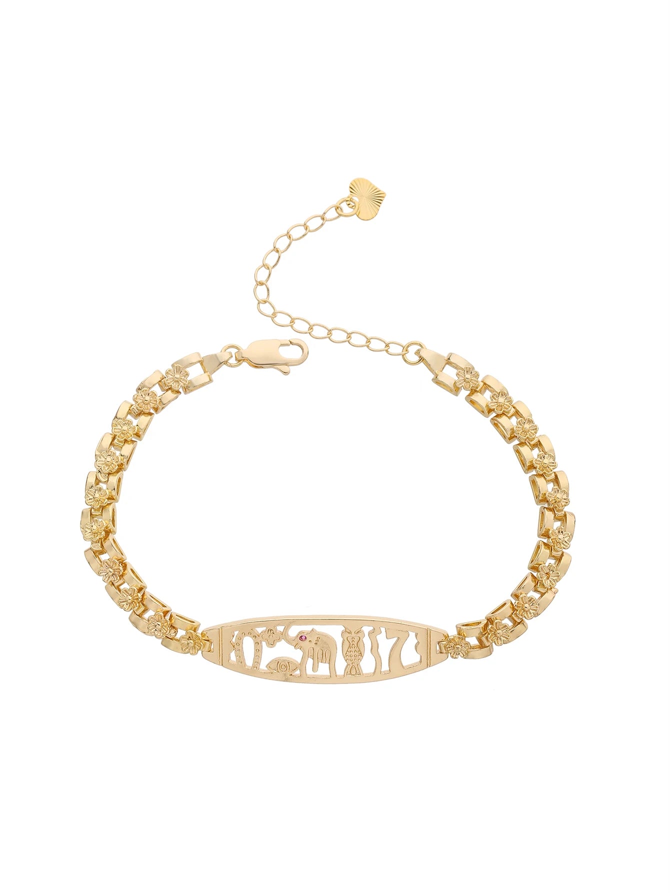 FanSibao Jewelry Fashion Exquisite Elegant Unique Hollow Elephant Shaped Women's Bracelet Light Gold Birthday Christmas Gift